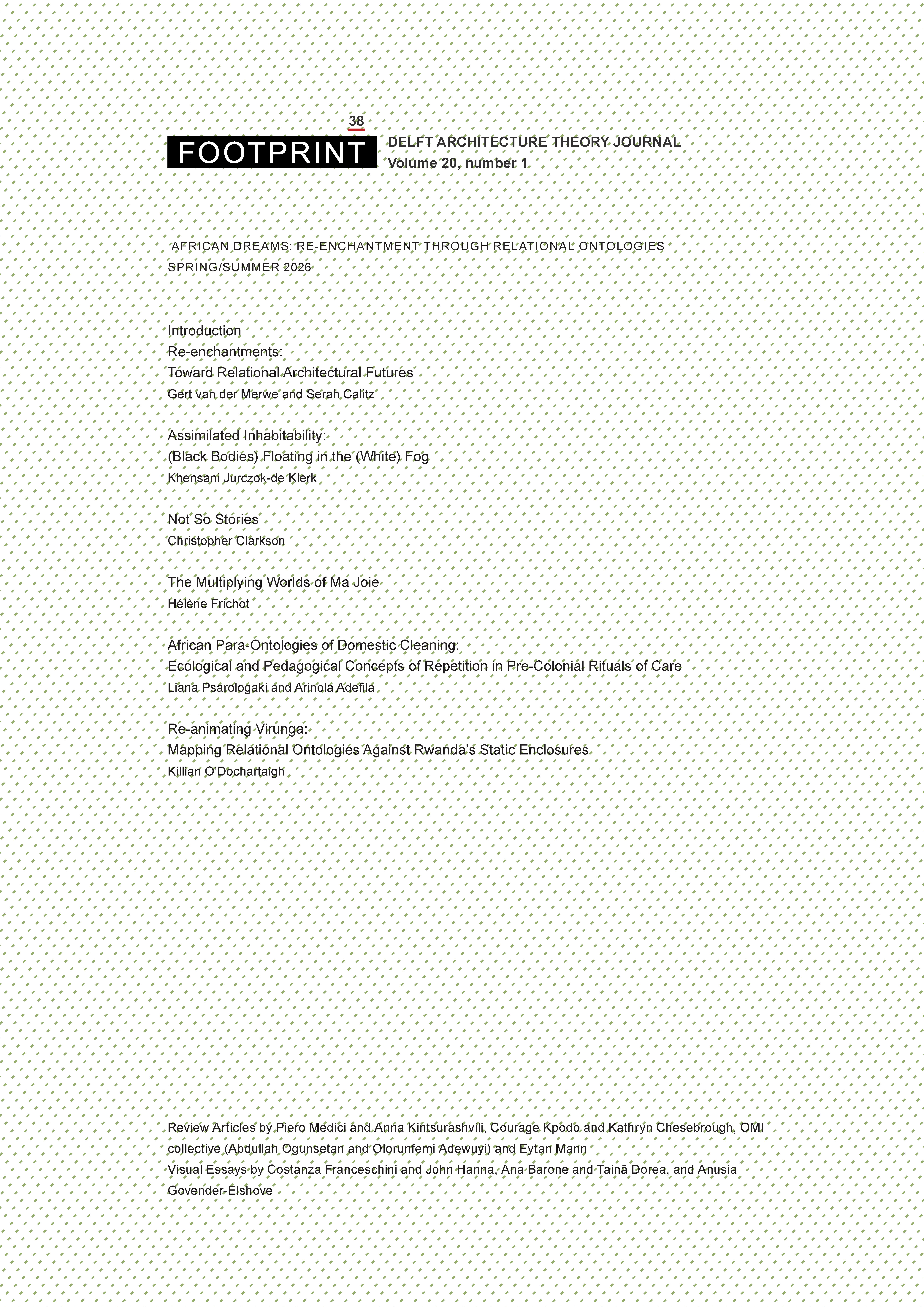 					View Vol. 20 No. 1 (2026): Issue # 38 | African Dreams: Re-Enchantment Through Relational Ontologies
				